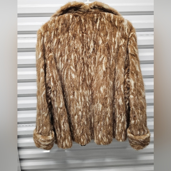 AUTHENTIC VINTAGE GLAM MOTTLE MINK FUR JACKET SIZE SMALL-MEDIUM - Picture 4 of 7